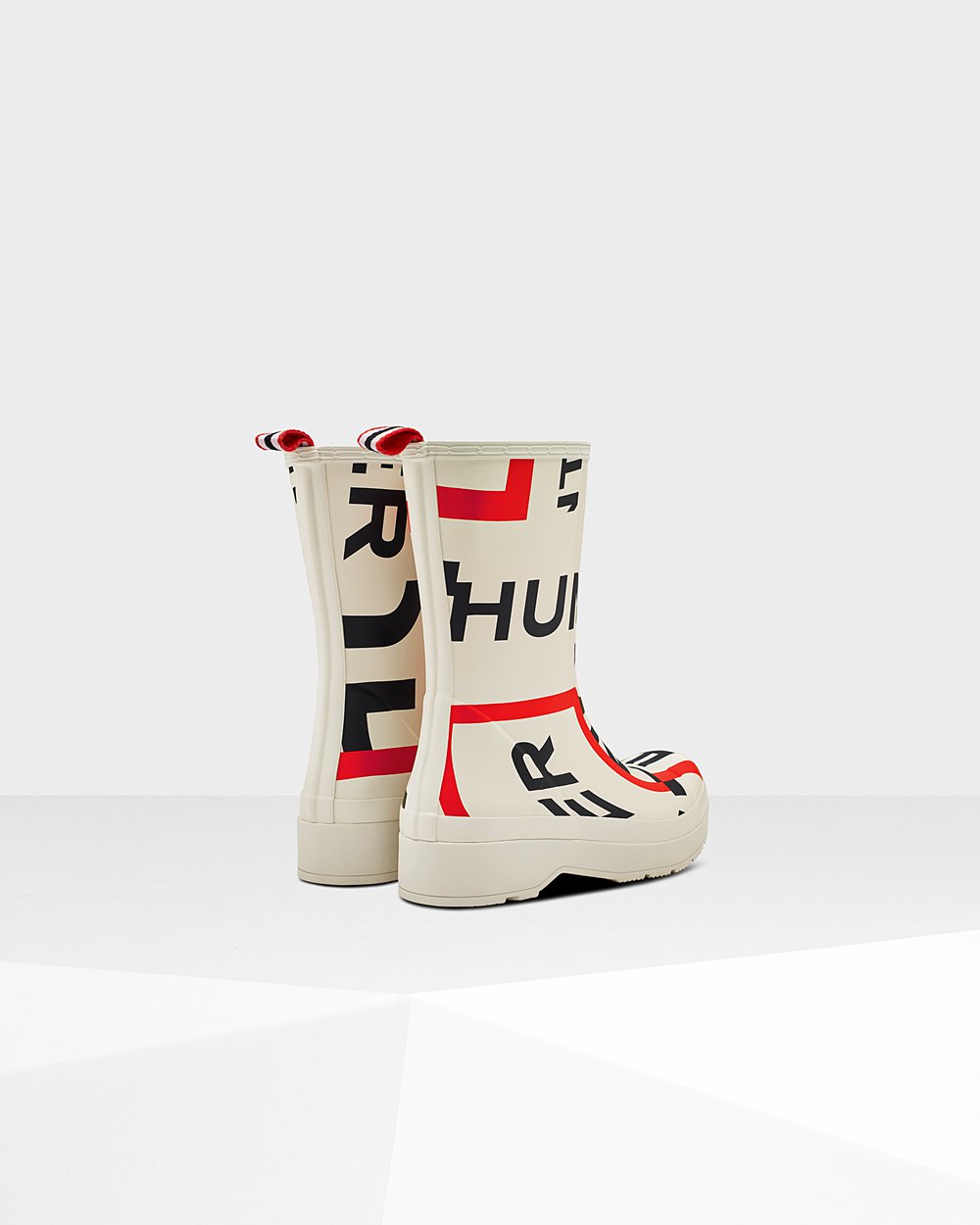 Play Botas Hunter Hombre - Original Mid-Height Exploded Logo Rain - Blancos - ETVUQAS-38